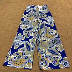NWT Zara Printed Trousers Pants High Waisted Size XS